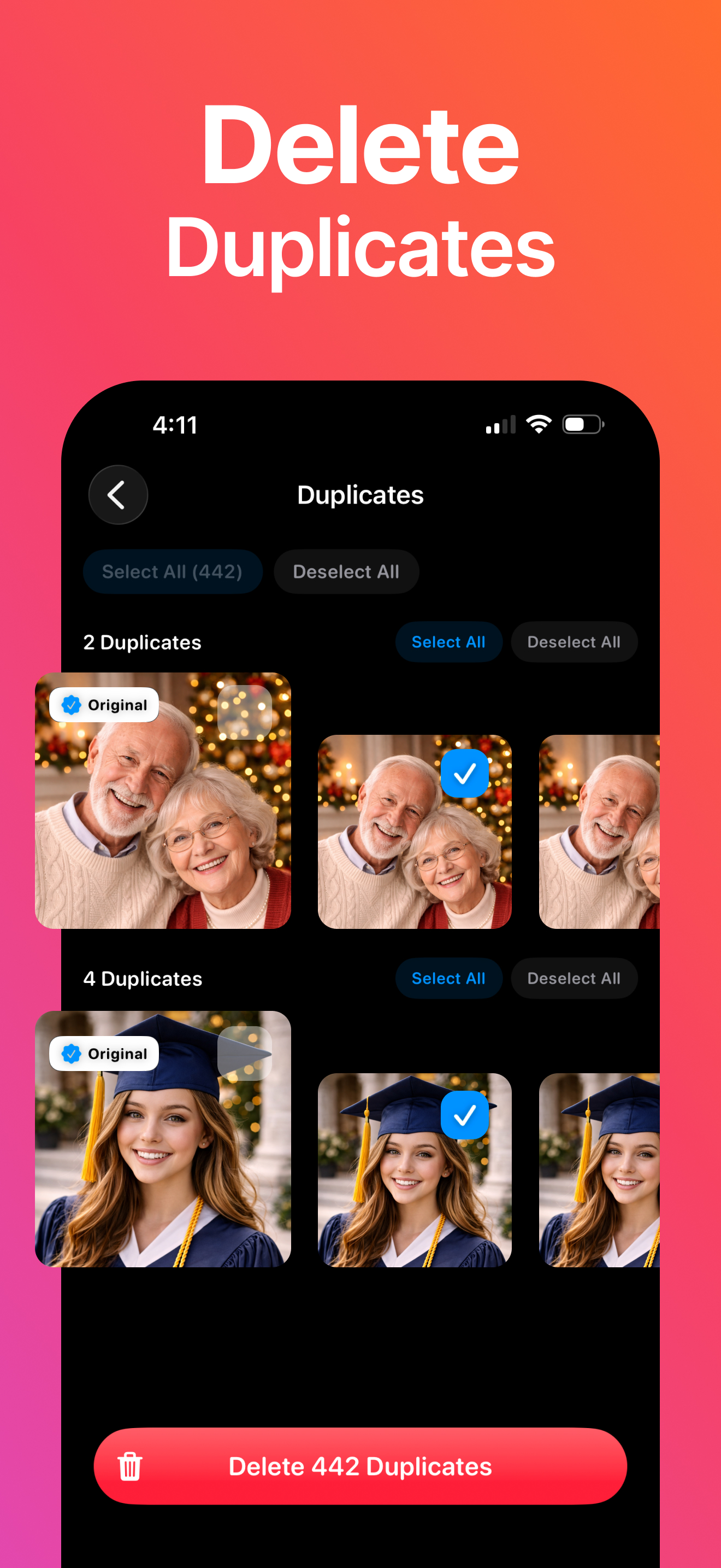 Find and delete duplicate photos in bulk
